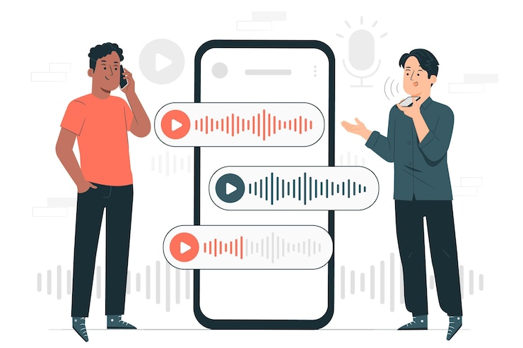 Person using a smartphone with a voice assistant interface, symbolizing the rise of voice search in mobile-first B2B marketing.